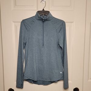 Apana Women's Blue Long Sleeve 1/2 Zip Thumbholes Running Top Size S